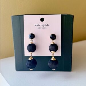 Kate Spade Black and Gold Beaded Earrings